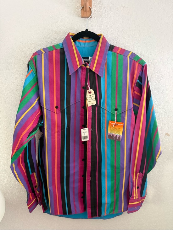 Wrangler Other - Vintage brush popper Wrangler Multicolor Vertical Stripe Button-Down Shirt